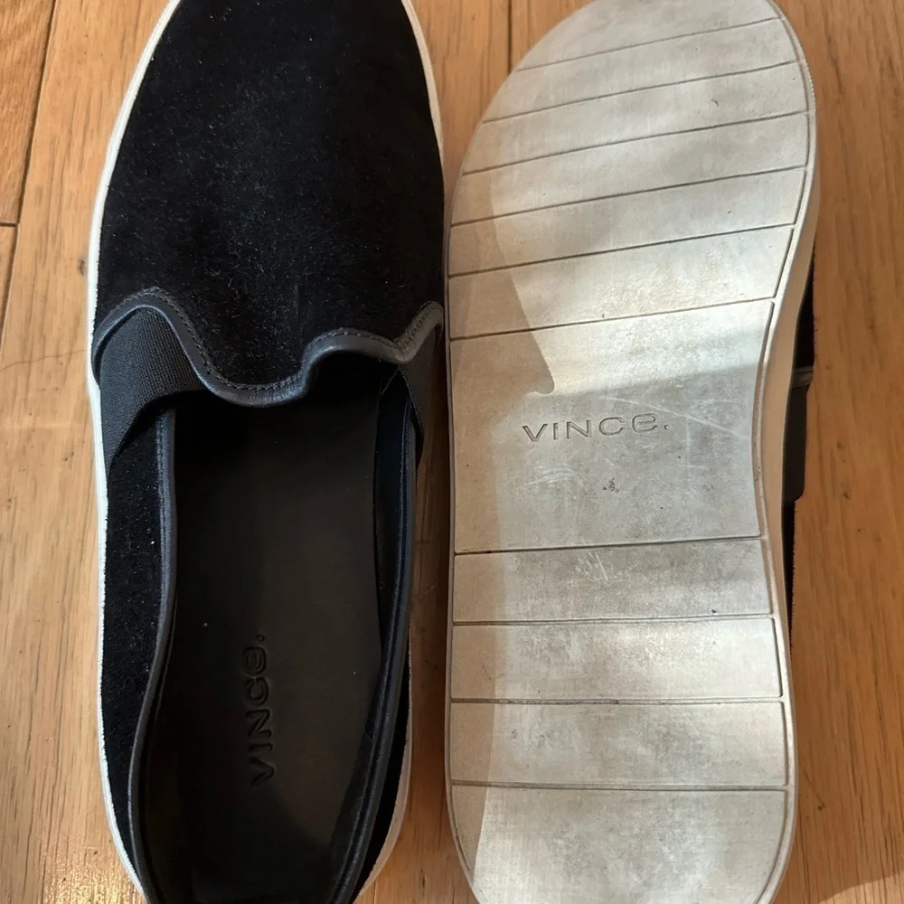 Vince Women's Preston Black Suede Slip-On Shoes size 10 very little wear